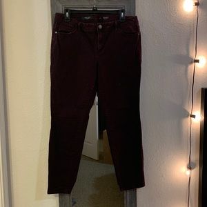 Vera Wang | size 12 | mid rise | wine red/maroon